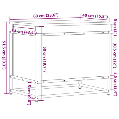 Contenitore con Coperchio Rovere Fumo 60x40x51,5cm Truciolato - homemem39