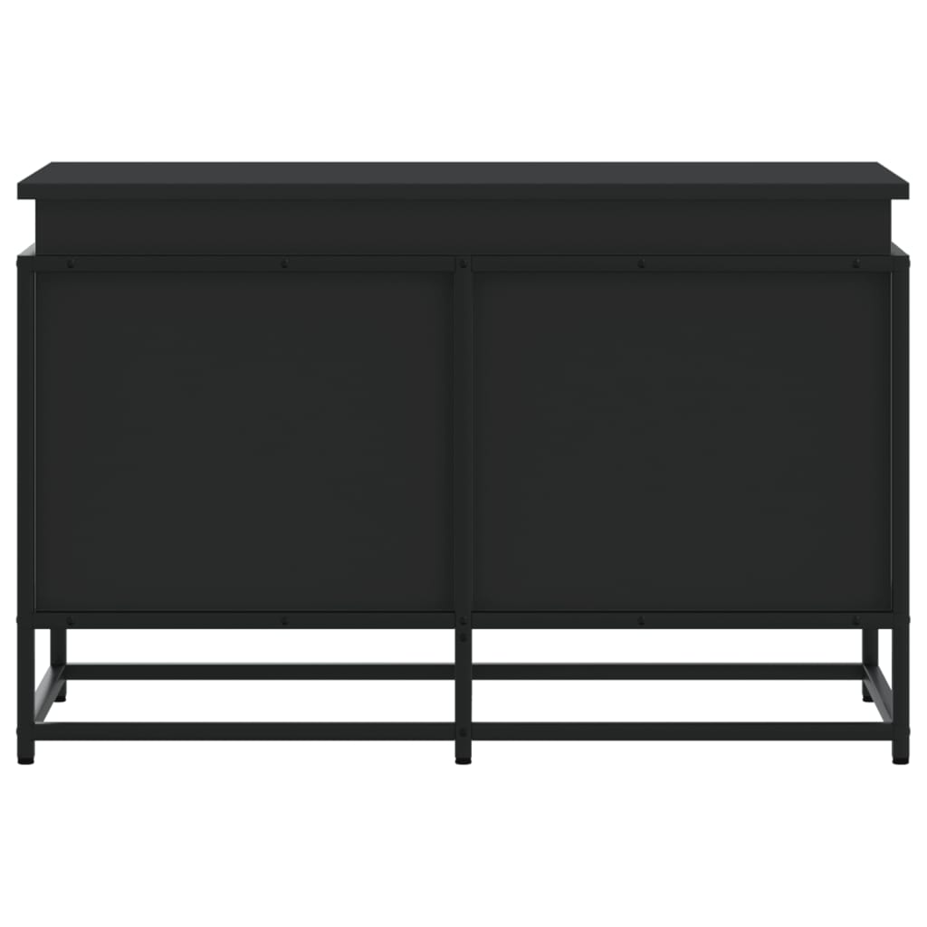 Contenitore con Coperchio Nero 80x40x51,5 cm in Truciolato - homemem39