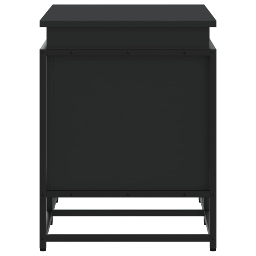 Contenitore con Coperchio Nero 80x40x51,5 cm in Truciolato - homemem39