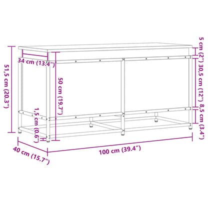 Contenitore con Coperchio Nero 100x40x51,5 cm in Truciolato