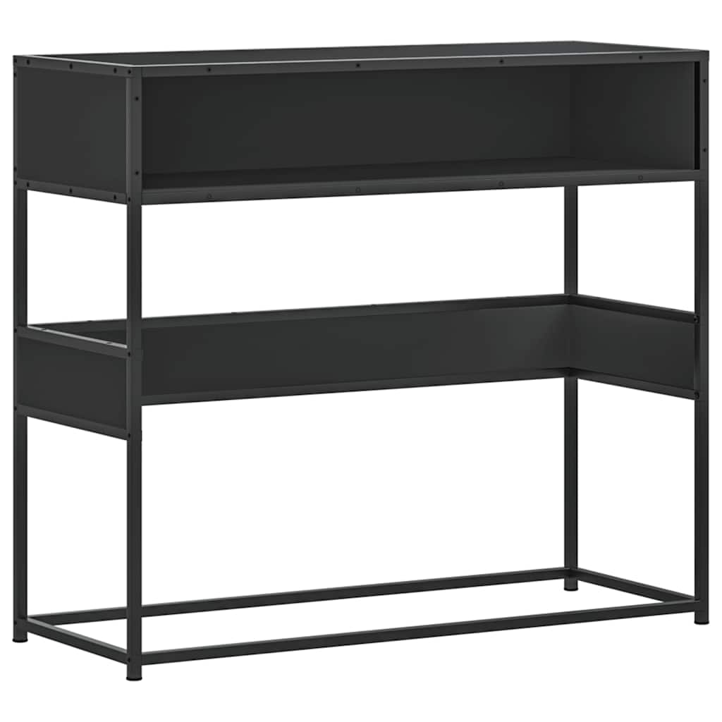 Tavolino Consolle Nero 90x35x80 cm in Legno Multistrato