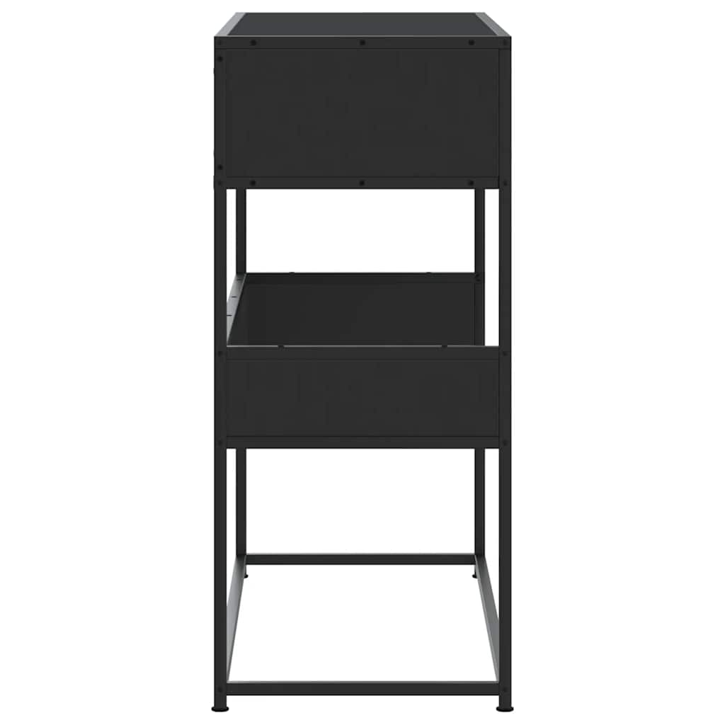 Tavolino Consolle Nero 90x35x80 cm in Legno Multistrato - homemem39