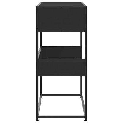 Tavolino Consolle Nero 90x35x80 cm in Legno Multistrato - homemem39