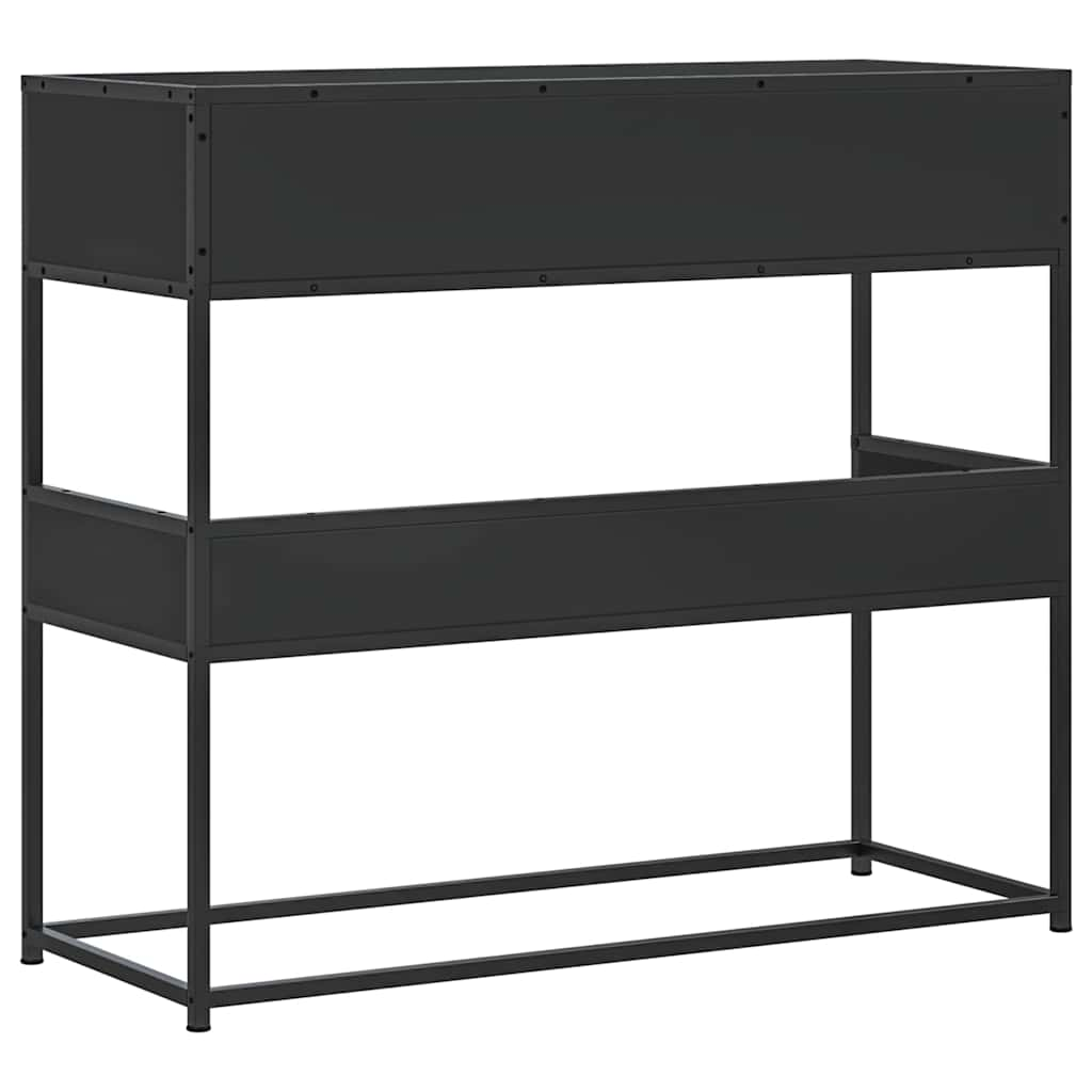 Tavolino Consolle Nero 90x35x80 cm in Legno Multistrato