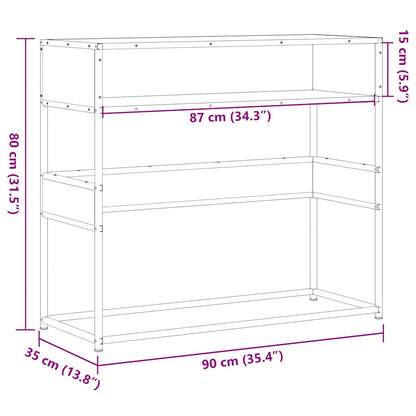 Tavolino Consolle Nero 90x35x80 cm in Legno Multistrato