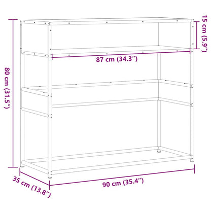 Tavolo Consolle Rovere Sonoma 90x35x80 cm in Legno Multistrato - homemem39