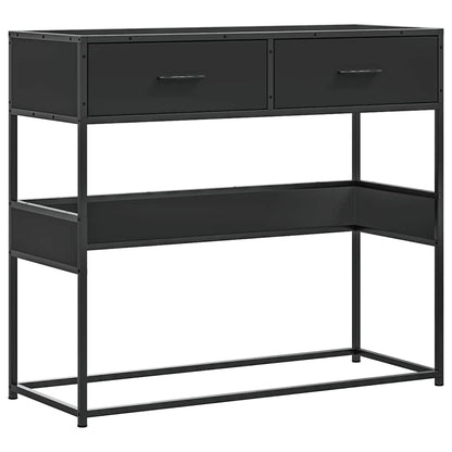 Tavolino Consolle Nero 90x35x80 cm in Legno Multistrato - homemem39