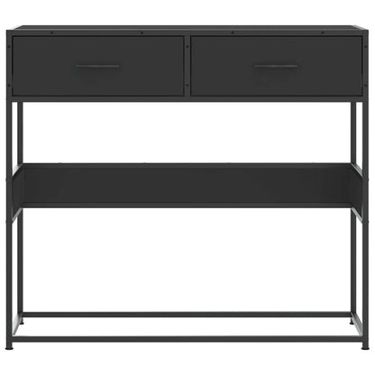 Tavolino Consolle Nero 90x35x80 cm in Legno Multistrato - homemem39