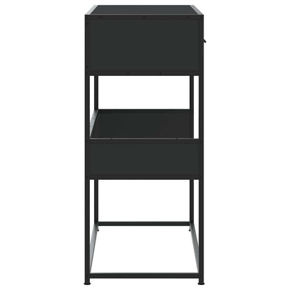 Tavolino Consolle Nero 90x35x80 cm in Legno Multistrato - homemem39