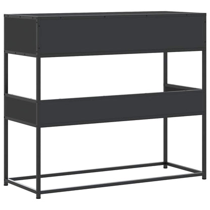 Tavolino Consolle Nero 90x35x80 cm in Legno Multistrato - homemem39