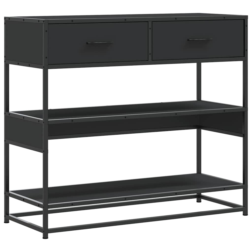 Tavolino Consolle Nero 90x35x80 cm in Legno Multistrato - homemem39