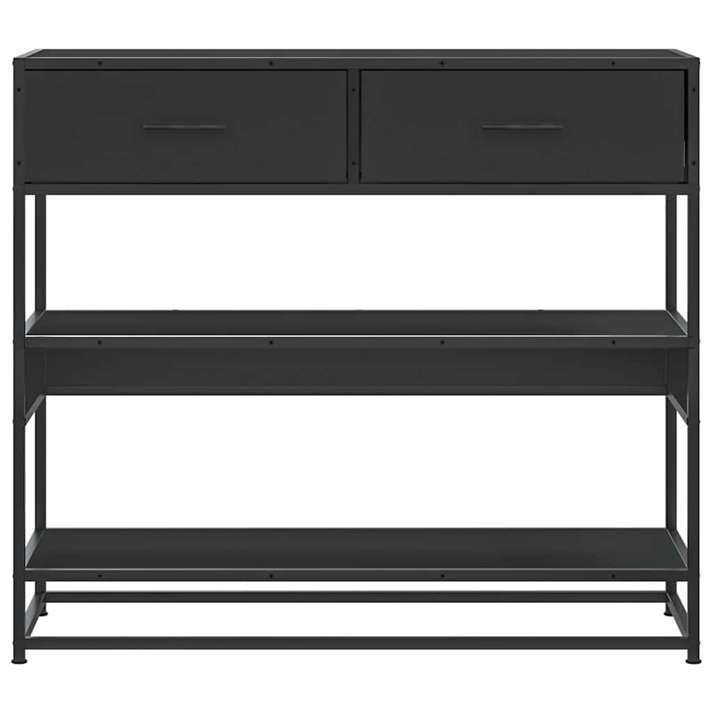 Tavolino Consolle Nero 90x35x80 cm in Legno Multistrato - homemem39