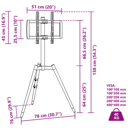 Piedistallo TV per Schermo 37" - 65" Max VESA 400x400 mm 40 kg