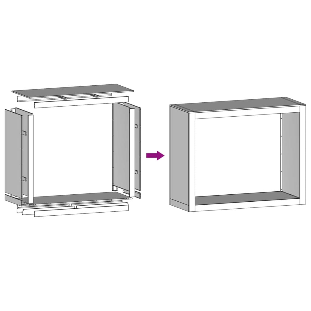 Rastrelliera per Legna da Ardere Antracite 100x40x80 cm Acciaio