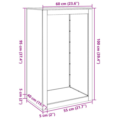 Rastrelliera per Legna da Ardere Antracite 60x40x100 cm Acciaio