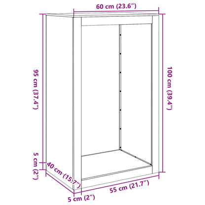 Rastrelliera per Legna da Ardere 60x40x100 cm in Acciaio Inox