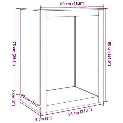 Rastrelliera per Legna da Ardere Bianca 60x40x80 cm in Acciaio