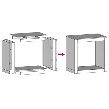 Rastrelliera per Legna da Ardere 60x40x60 cm in Acciaio Inox