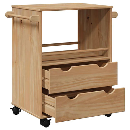 Carrello da Cucina OTTA 59x45x80 cm in Legno Massello di Pino