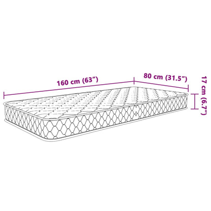 Materasso Viscoelastico Bianco 80x160x17 cm - homemem39