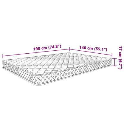 Materasso Viscoelastico Bianco 140x190x17 cm - homemem39