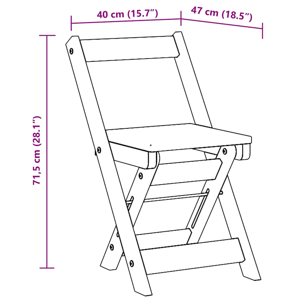 Sedie da Pranzo Pieghevoli 4 pz Corona Cera in Legno di Pino