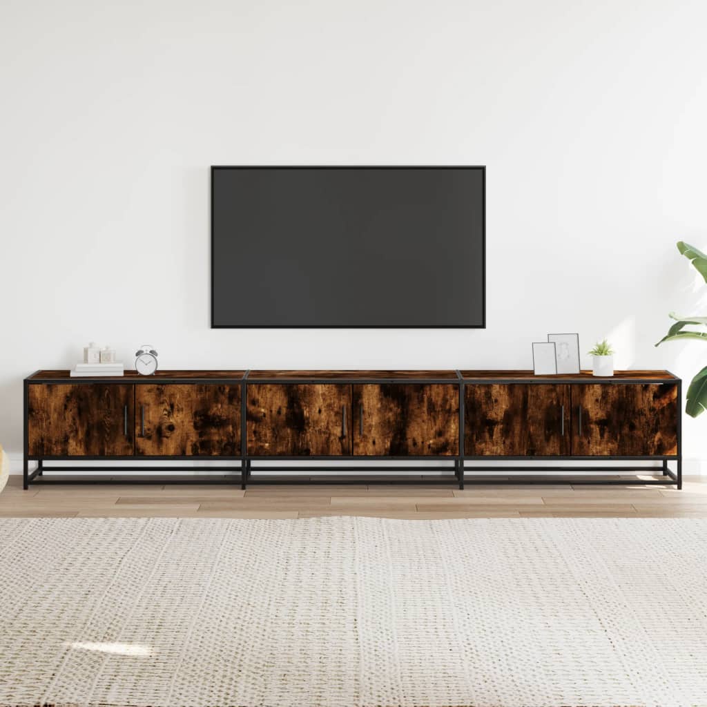 Mobile Porta TV Rovere Fumo 240x35x41 cm in Truciolato