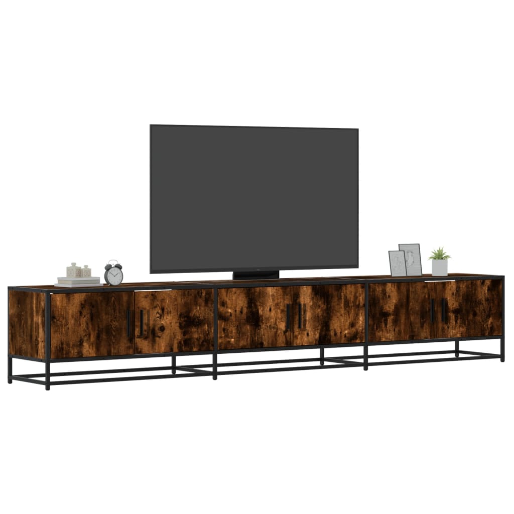 Mobile Porta TV Rovere Fumo 240x35x41 cm in Truciolato - homemem39