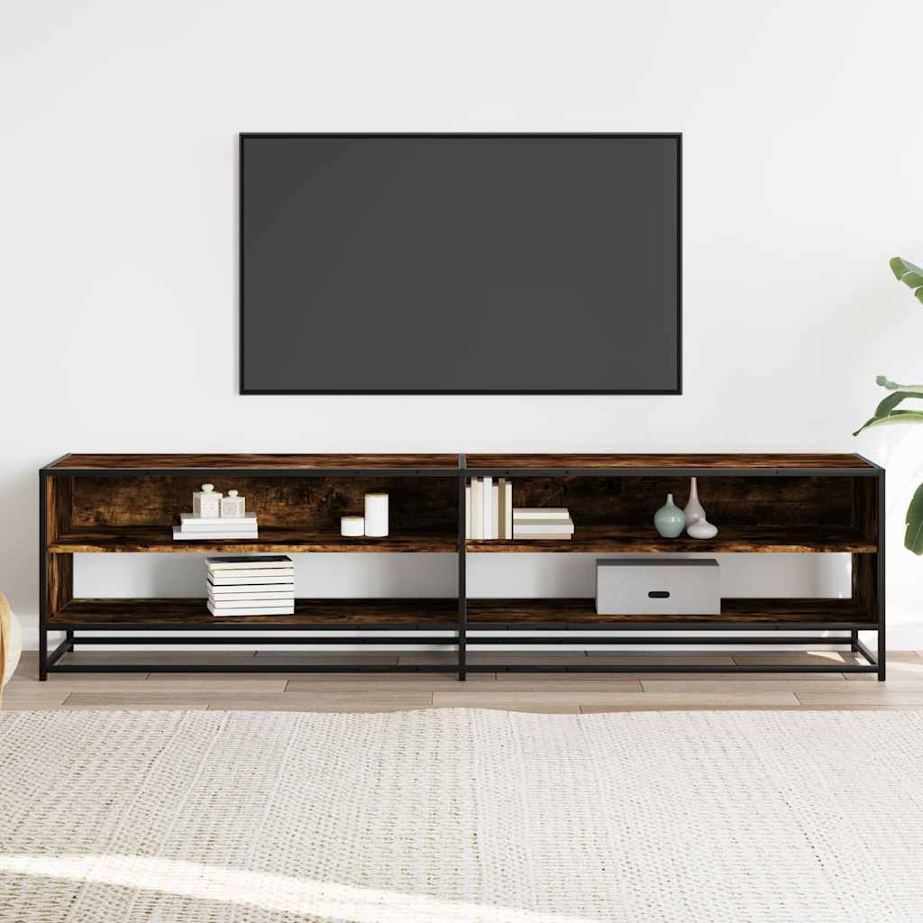 Mobile Porta TV Rovere Fumo 180,5x40x46 cm in Legno Multistrato - homemem39