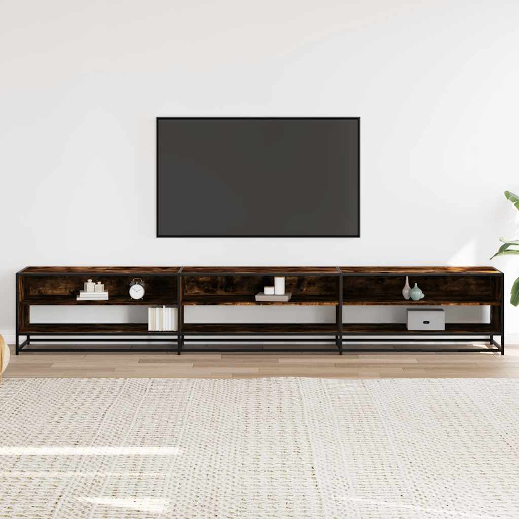 Mobile Porta TV Rovere Fumo 270x40x46 cm in Truciolato