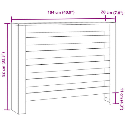 Copertura Termosifone Grigio Sonoma 104x20x82 Legno Multistrato - homemem39