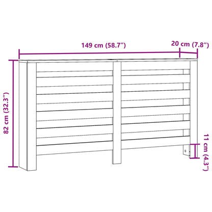 Copertura Termosifone Grigio Sonoma 149x20x82 Legno Multistrato - homemem39