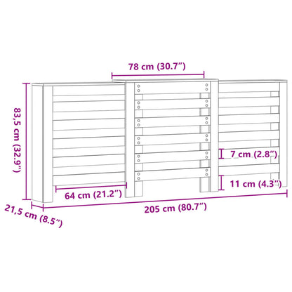 Copertura Termosifone Bianca 205x21,5x83,5 cm Legno Multistrato - homemem39