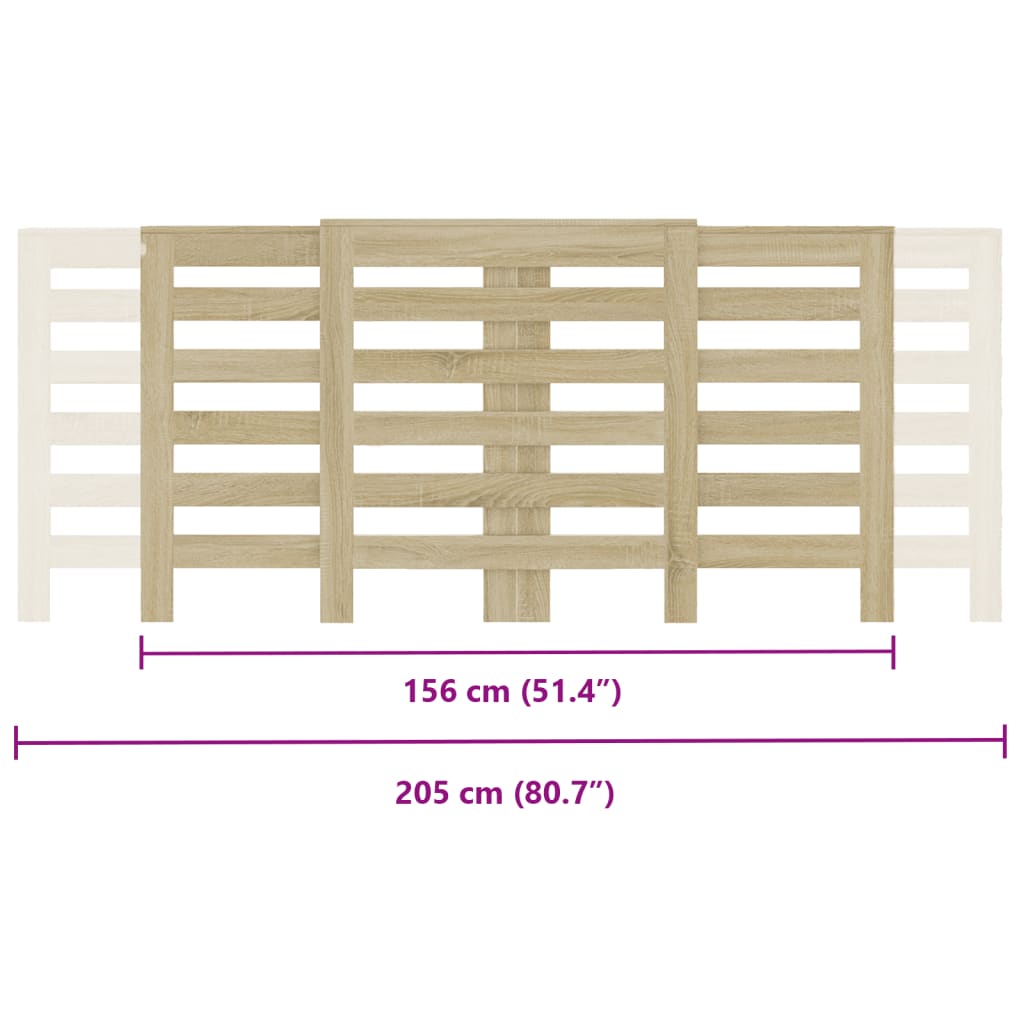 Copertura Termosifone Rovere Sonoma 205x21,5x83,5cm Multistrato - homemem39