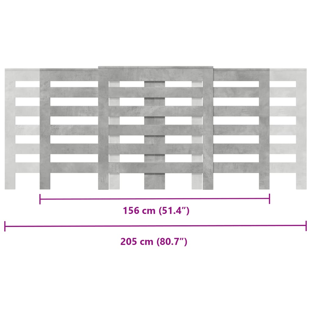 Copertura Termosifone Grigio Cemento 205x21,5x83,5 Multistrato