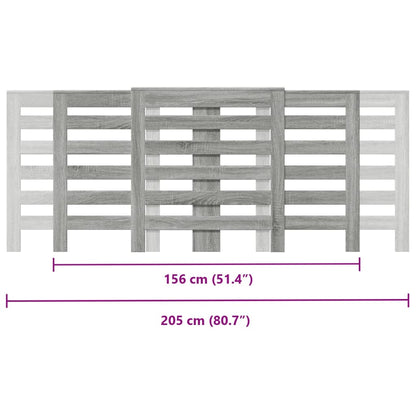 Copertura Termosifone Grigio Sonoma 205x21,5x83,5cm Multistrato