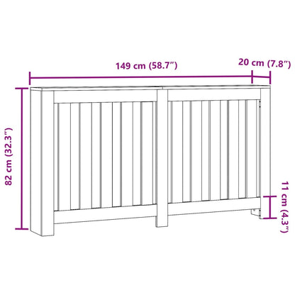 Copertura Termosifone Nera 149x20x82 cm Legno Multistrato