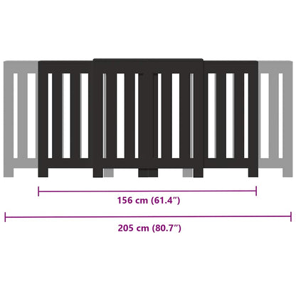 Copertura Termosifone Nera 205x21,5x83,5 cm Legno Multistrato