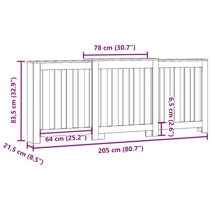 Copertura Termosifone Rovere Sonoma 205x21,5x83,5cm Multistrato