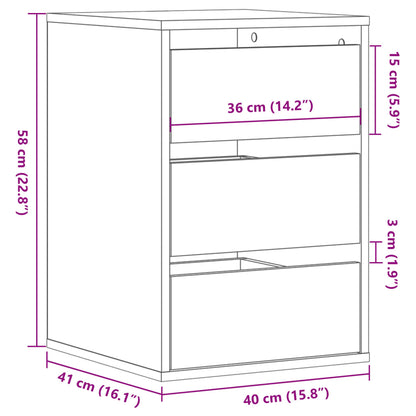 Cassettiera Bianca 40x41x58 cm in Legno Multistrato