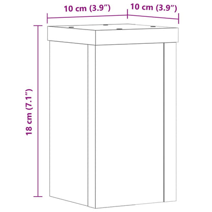 Supporti per Piante 2 pz Grigio 10x10x18 cm Legno Multistrato - homemem39