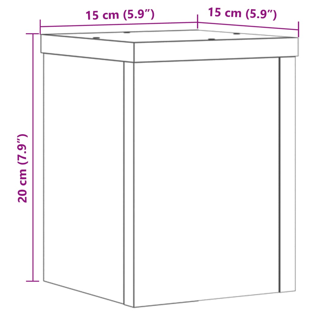 Supporti per Piante 2 pz Rovere 15x15x20 cm in Multistrato - homemem39