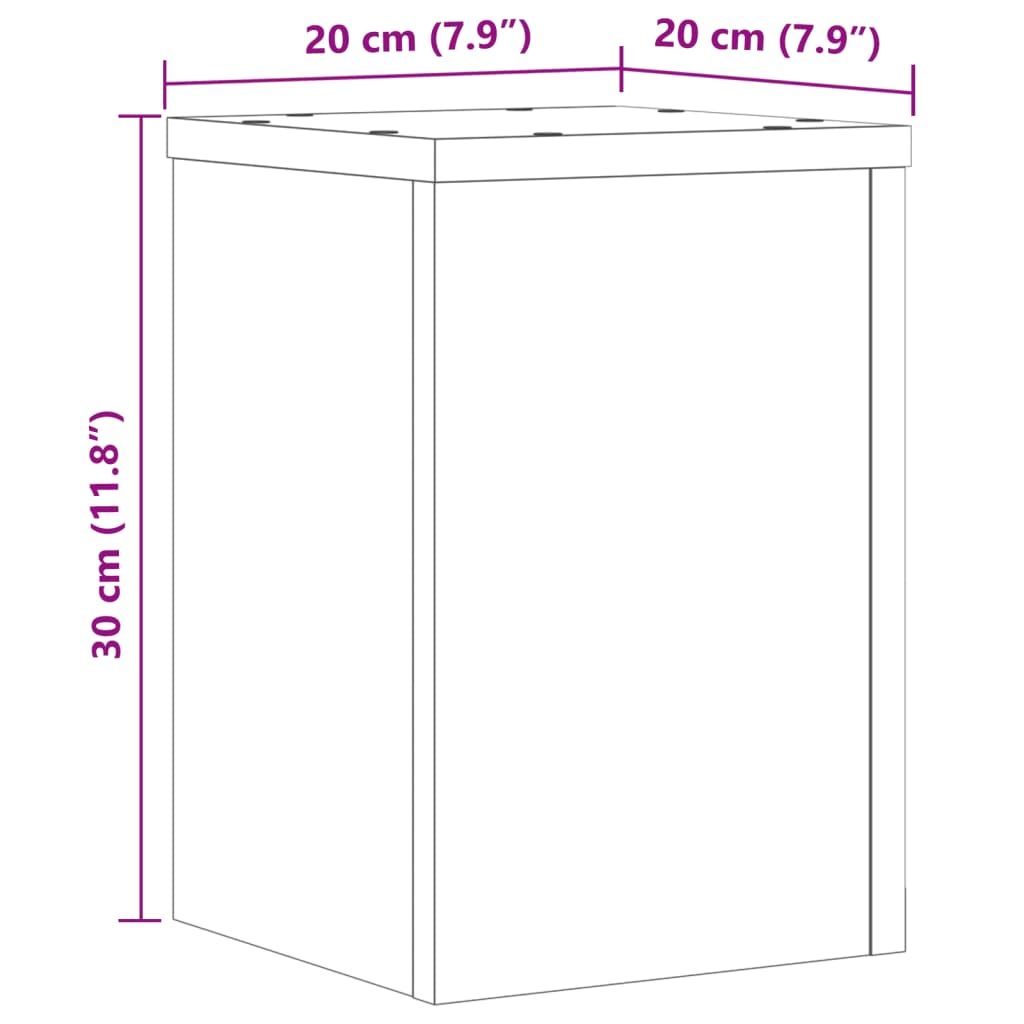 Supporti per Piante 2 pz Bianchi 20x20x30 cm Legno Multistrato - homemem39