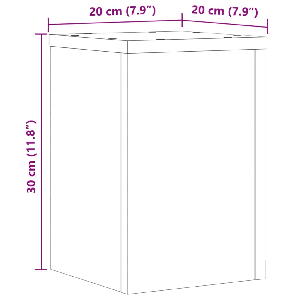 Supporti per Piante 2 pz Grigio 20x20x30 cm in Multistrato - homemem39