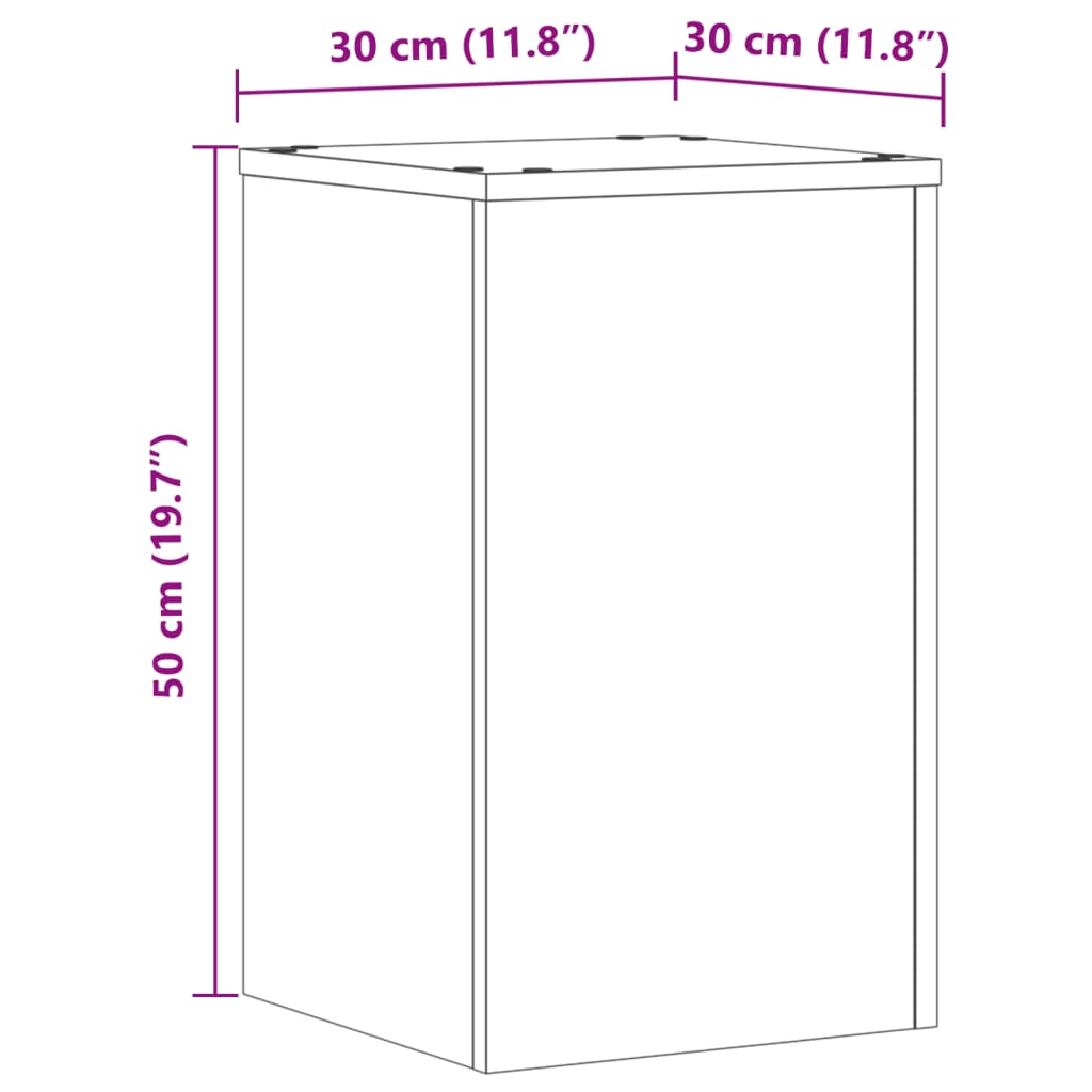 Supporti per Piante 2 pz Grigio 30x30x50 cm in Multistrato - homemem39