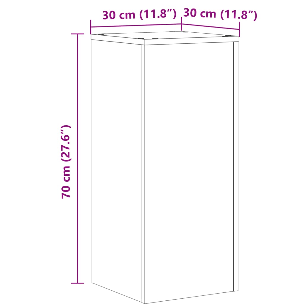 Supporti per Piante 2 pz Grigio 30x30x70 cm Legno Multistrato - homemem39