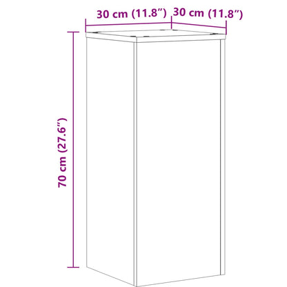 Supporti per Piante 2 pz Grigio 30x30x70 cm Legno Multistrato - homemem39