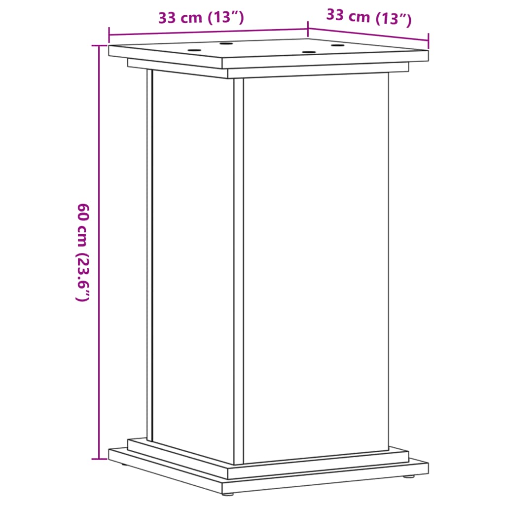 Supporto per Piante Rovere Sonoma 33x33x60 cm Legno Multistrato - homemem39