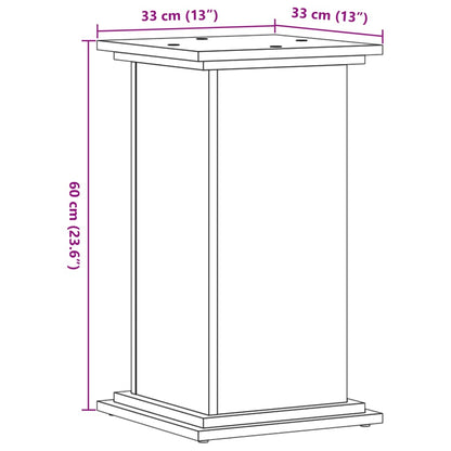 Supporto per Piante Grigio Sonoma 33x33x60 cm Legno Multistrato - homemem39