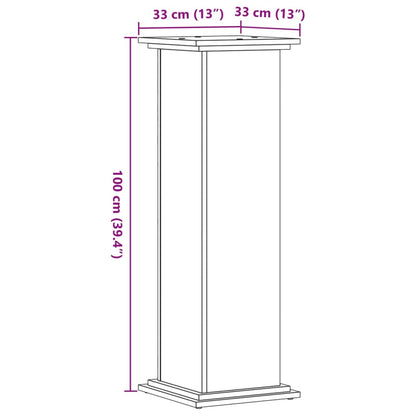 Supporto per Piante Grigio Sonoma 33x33x100 cm in Truciolato - homemem39